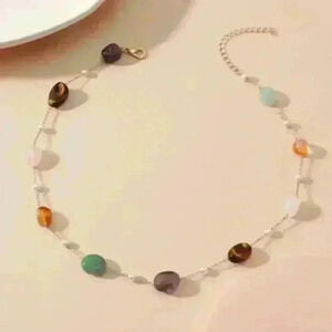 New Unique Mixed Gemstone Necklace